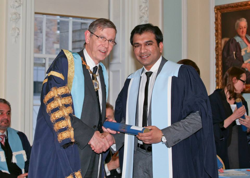 Dr. Chetan M. Dojode receiving FRCS fellowship at the Royal College of Surgeons London
