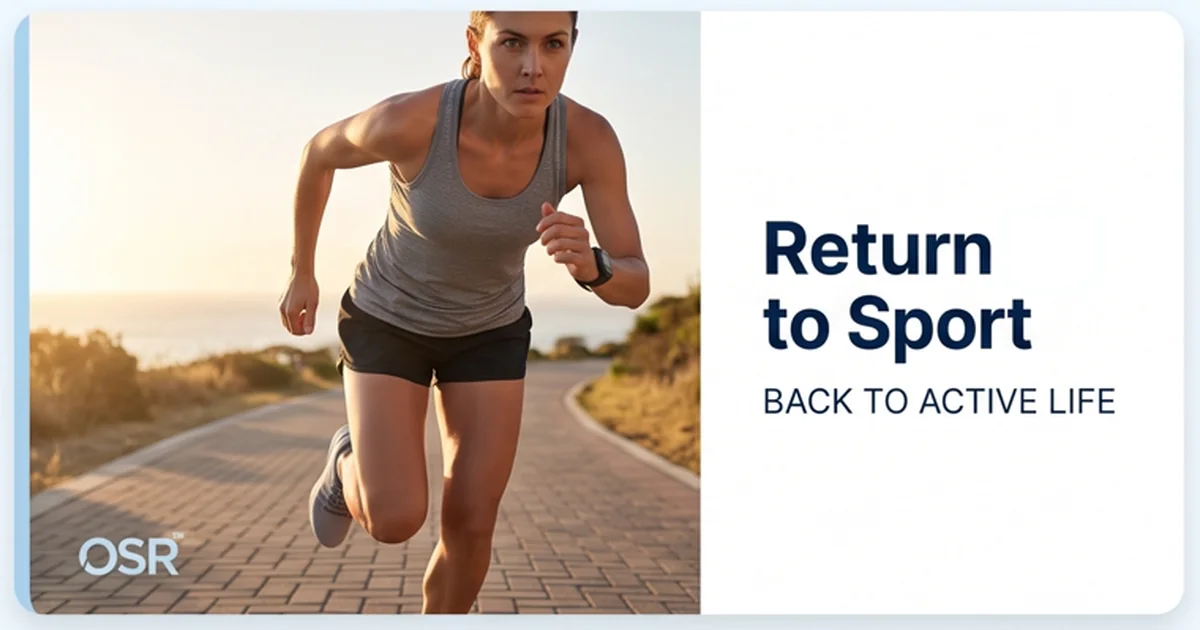 Return to Sport — back to active life. Athlete running again after sports-injury treatment and return-to-play rehabilitation at Ortho Sports & Robotics, Bengaluru